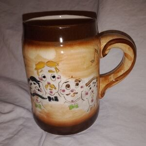 Vintage Coffee Beer Mug Barbershop Quartet Roll Out The Barrel